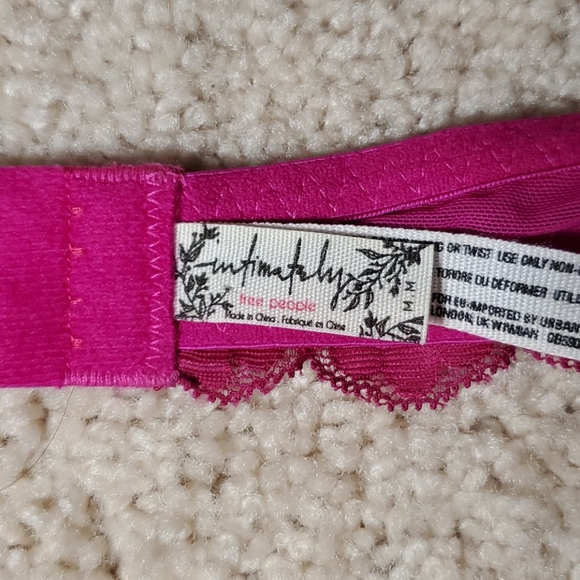 Bright Pink Lace Halter Bralette - Picture 6 of 6